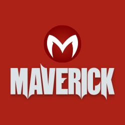 Maverick โลโก้เกมพื้นสีแดง